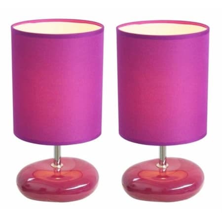 All The Rages  Stonies Purple Small Stone Look Lamp - 2 Pack